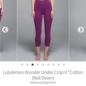 Lululemon Wunder Under Crop II Heathered Plum